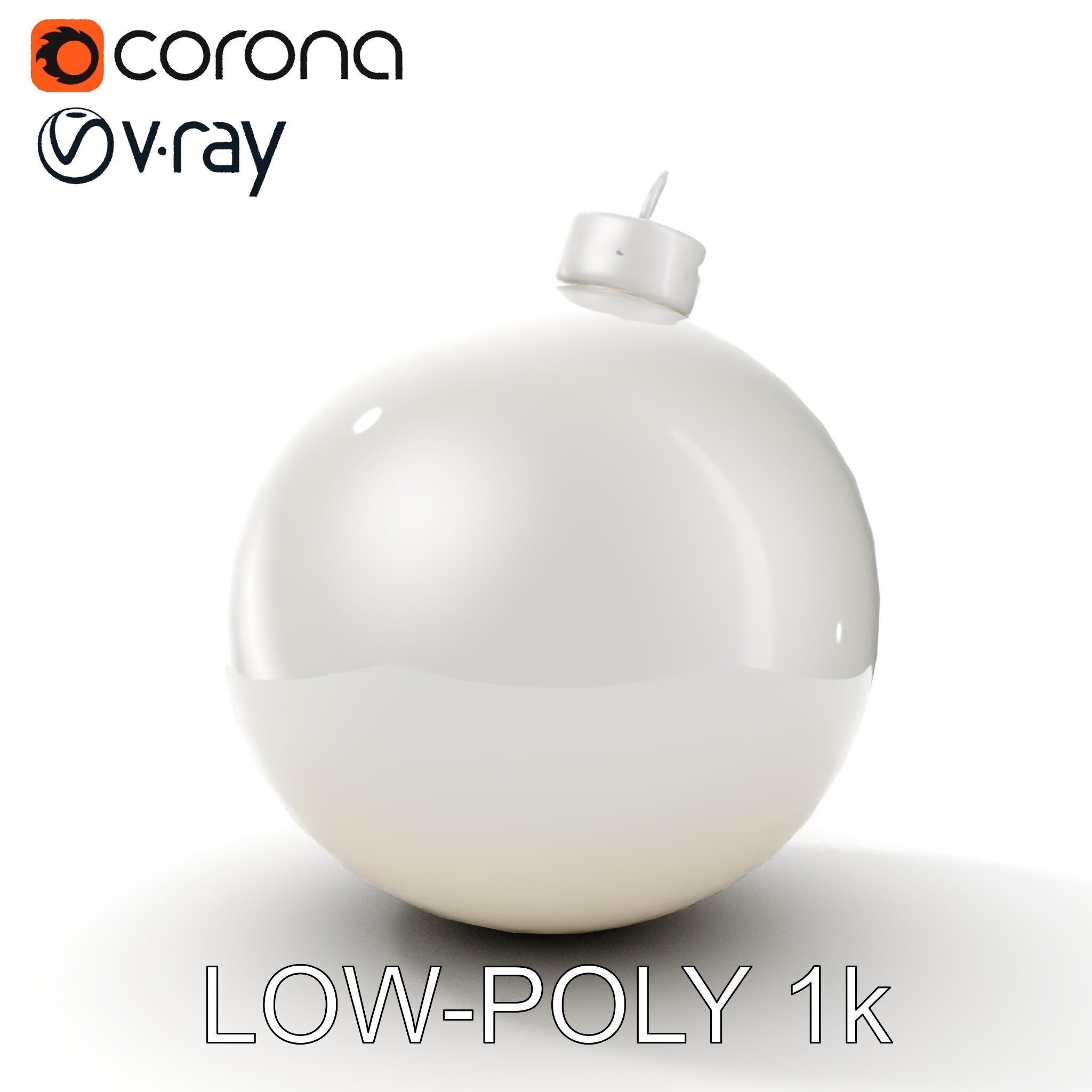 Christmas Ornament Sphere Model Pack Low-poly 3D model_12
