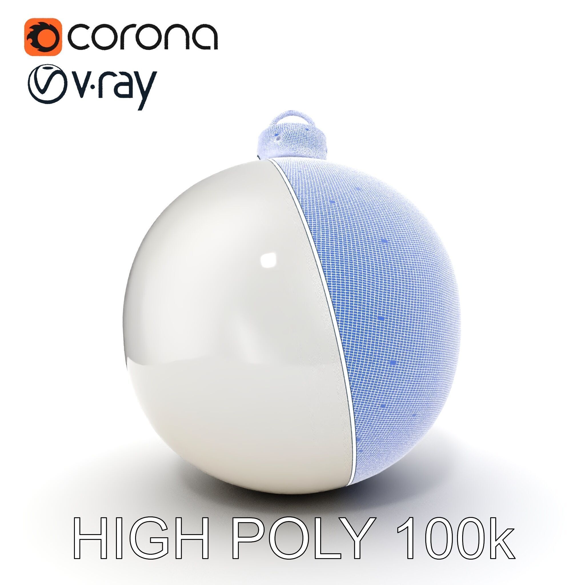 Christmas Ornament Sphere Model Pack Low-poly 3D model_30