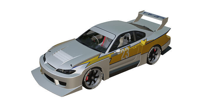 NISSAN SILVIA LB WORKS Low-poly 3D model