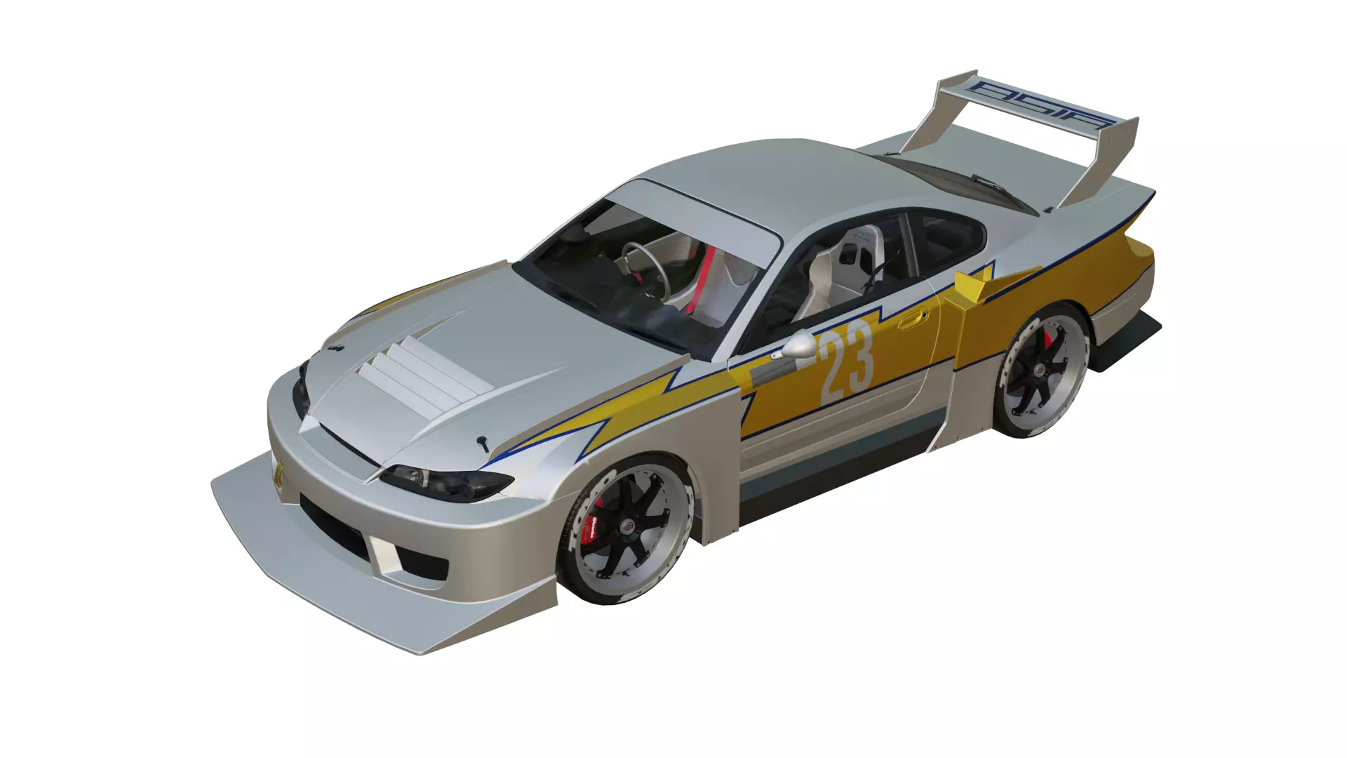NISSAN SILVIA LB WORKS Low-poly 3D model