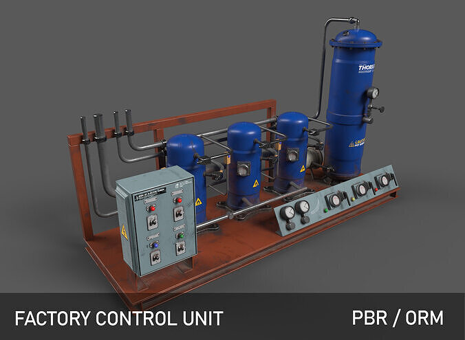 Factory Control Unit PBR - UE5 Low-poly 3D model Low-poly 3D model