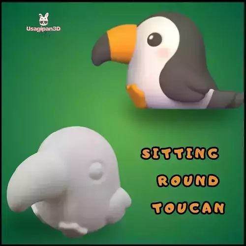 Sitting Round Toucan 3D print model