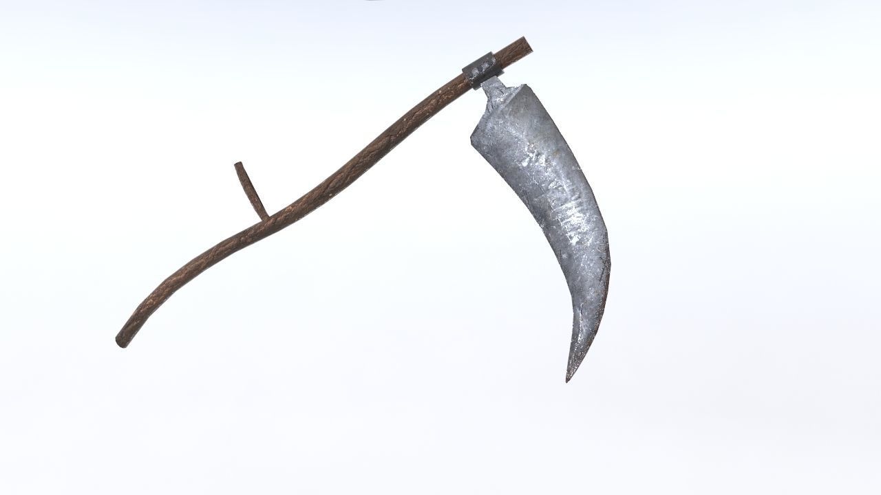 Zombie Scythe Low-poly 3D model_1