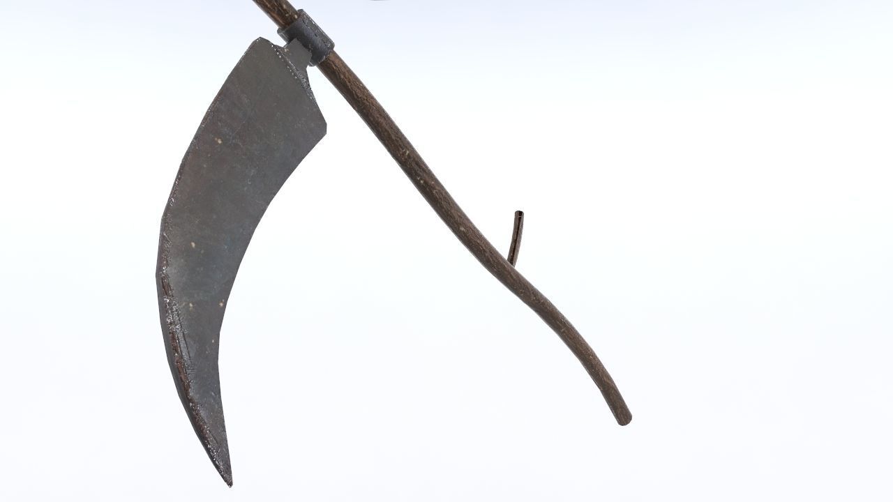 Zombie Scythe Low-poly 3D model_2
