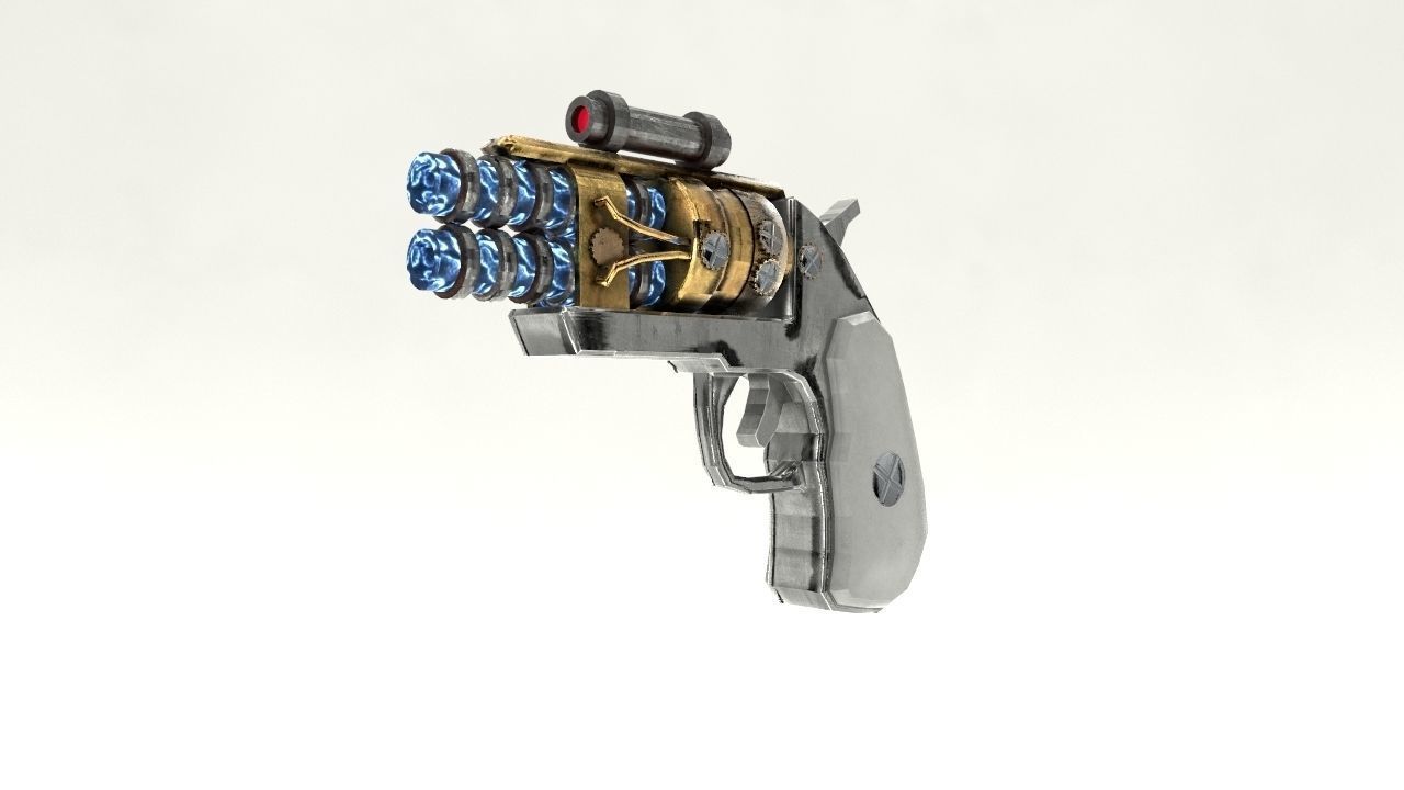Steampunk Derringer Low-poly 3D model_2