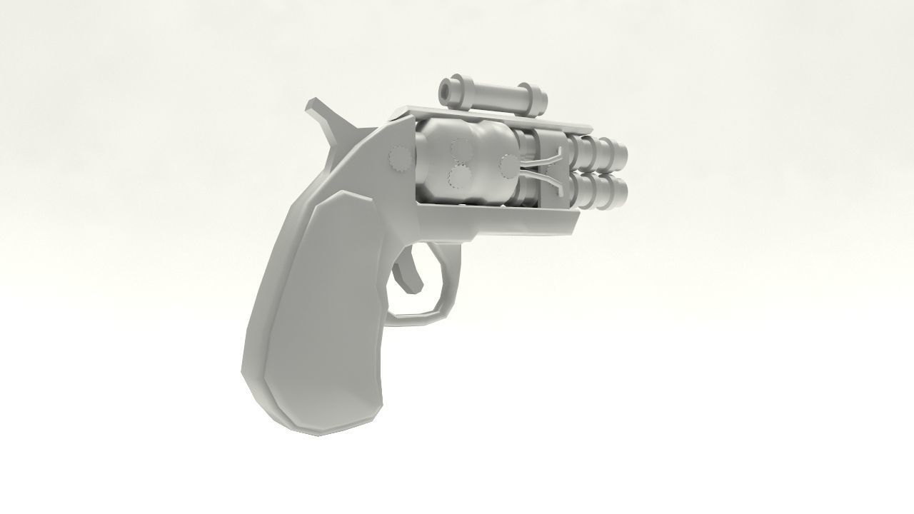 Steampunk Derringer Low-poly 3D model_7