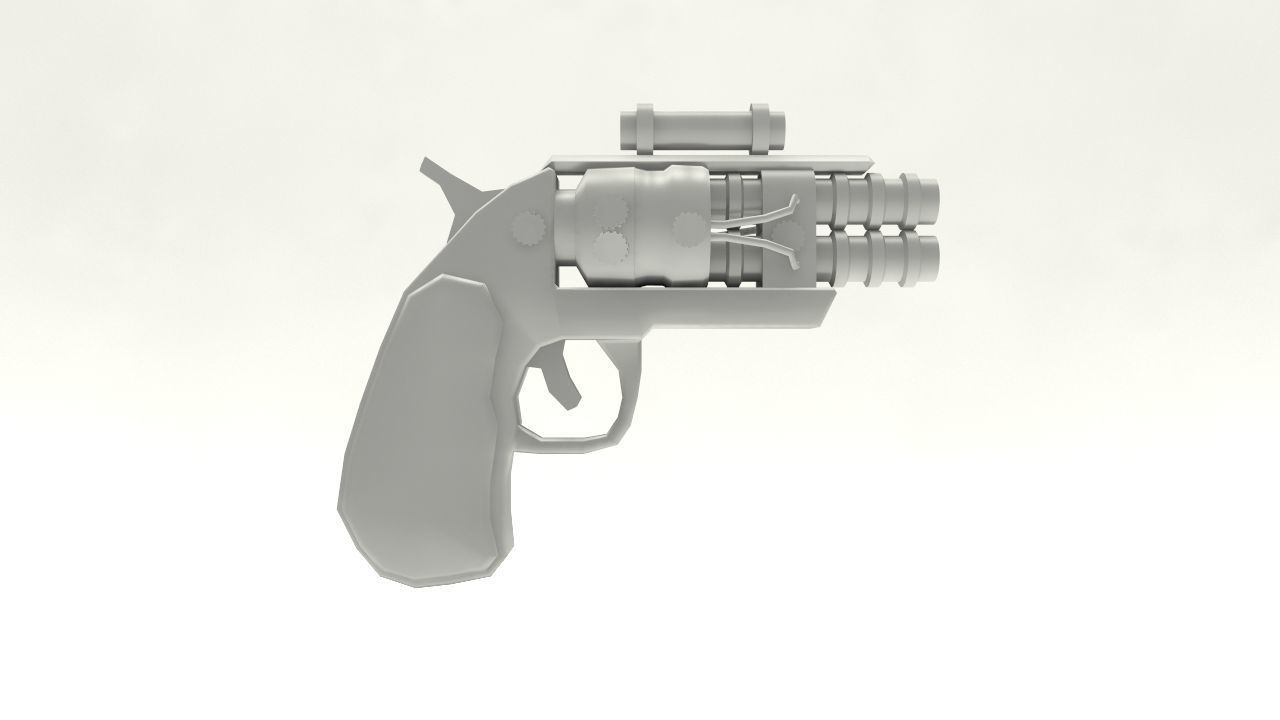 Steampunk Derringer Low-poly 3D model_5