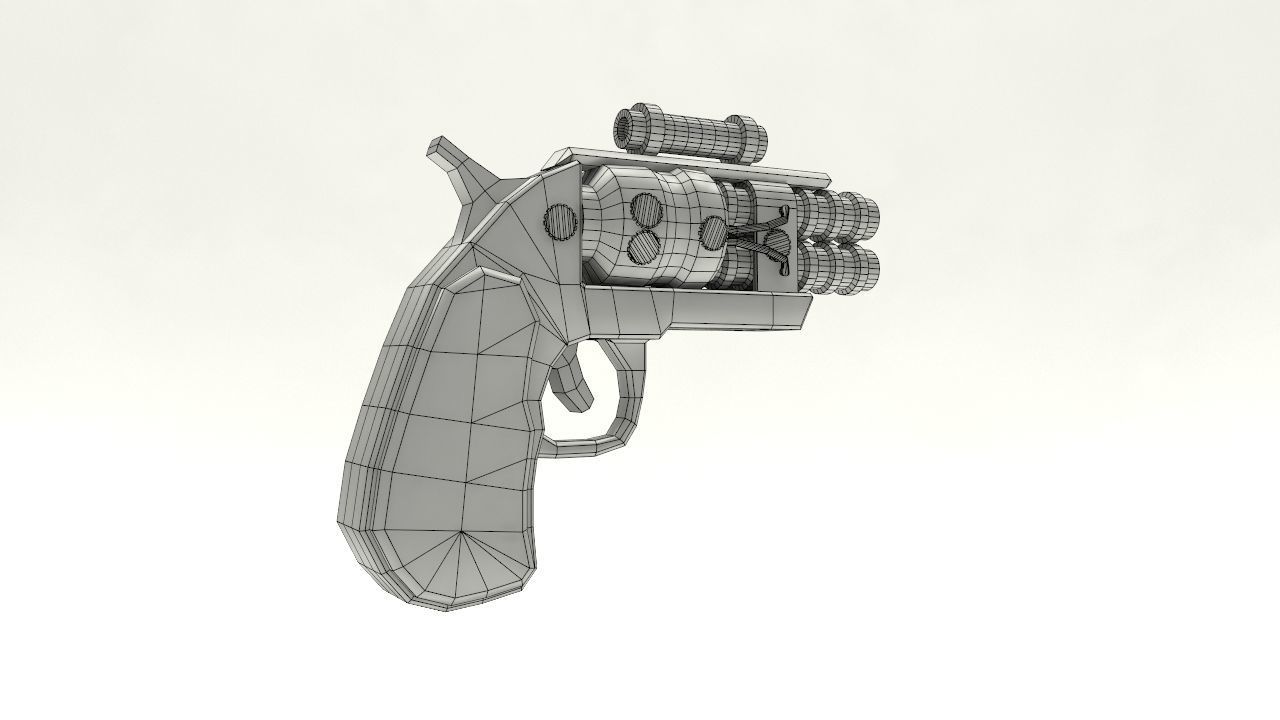 Steampunk Derringer Low-poly 3D model_10