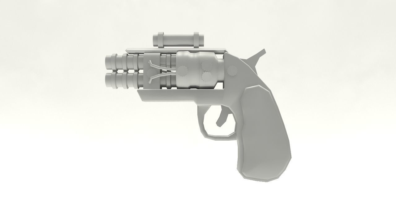 Steampunk Derringer Low-poly 3D model_4