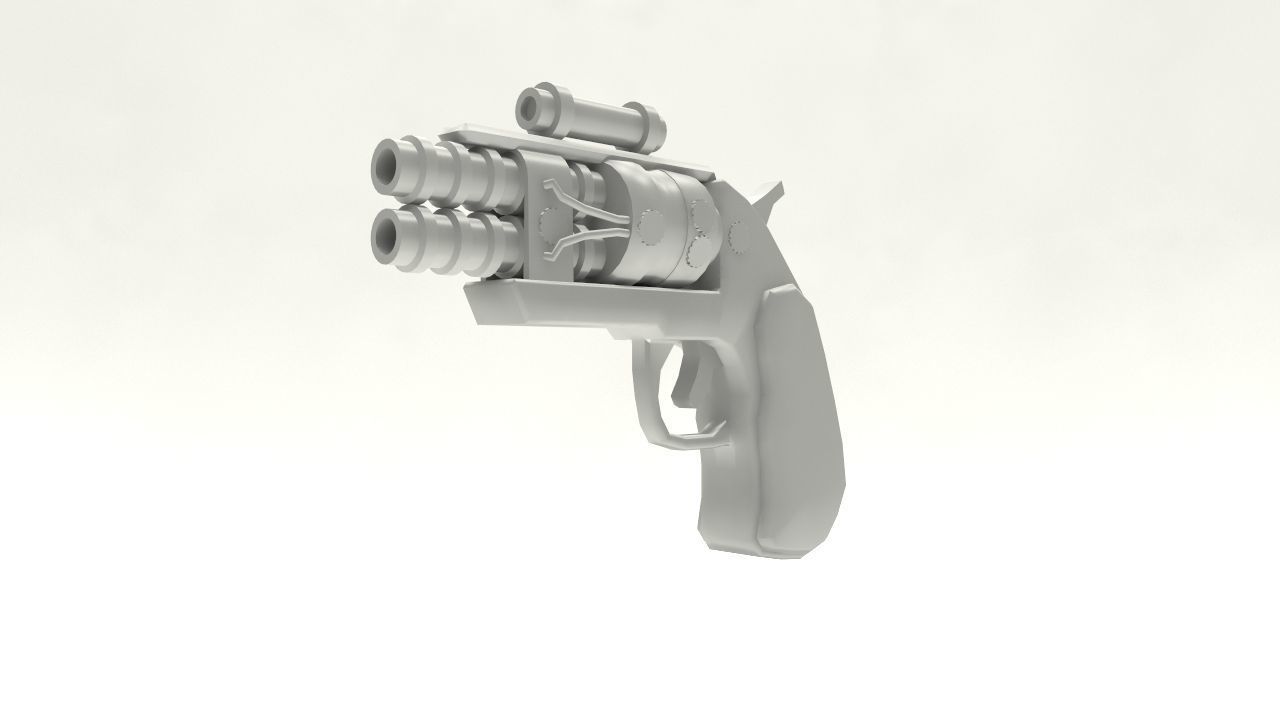 Steampunk Derringer Low-poly 3D model_6