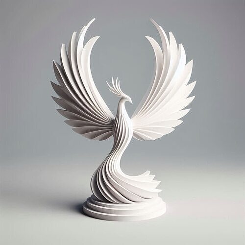 Minimalist Phoenix  Symbol of Rebirth 3D print model