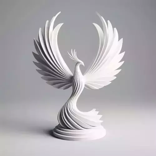 Minimalist Phoenix  Symbol of Rebirth