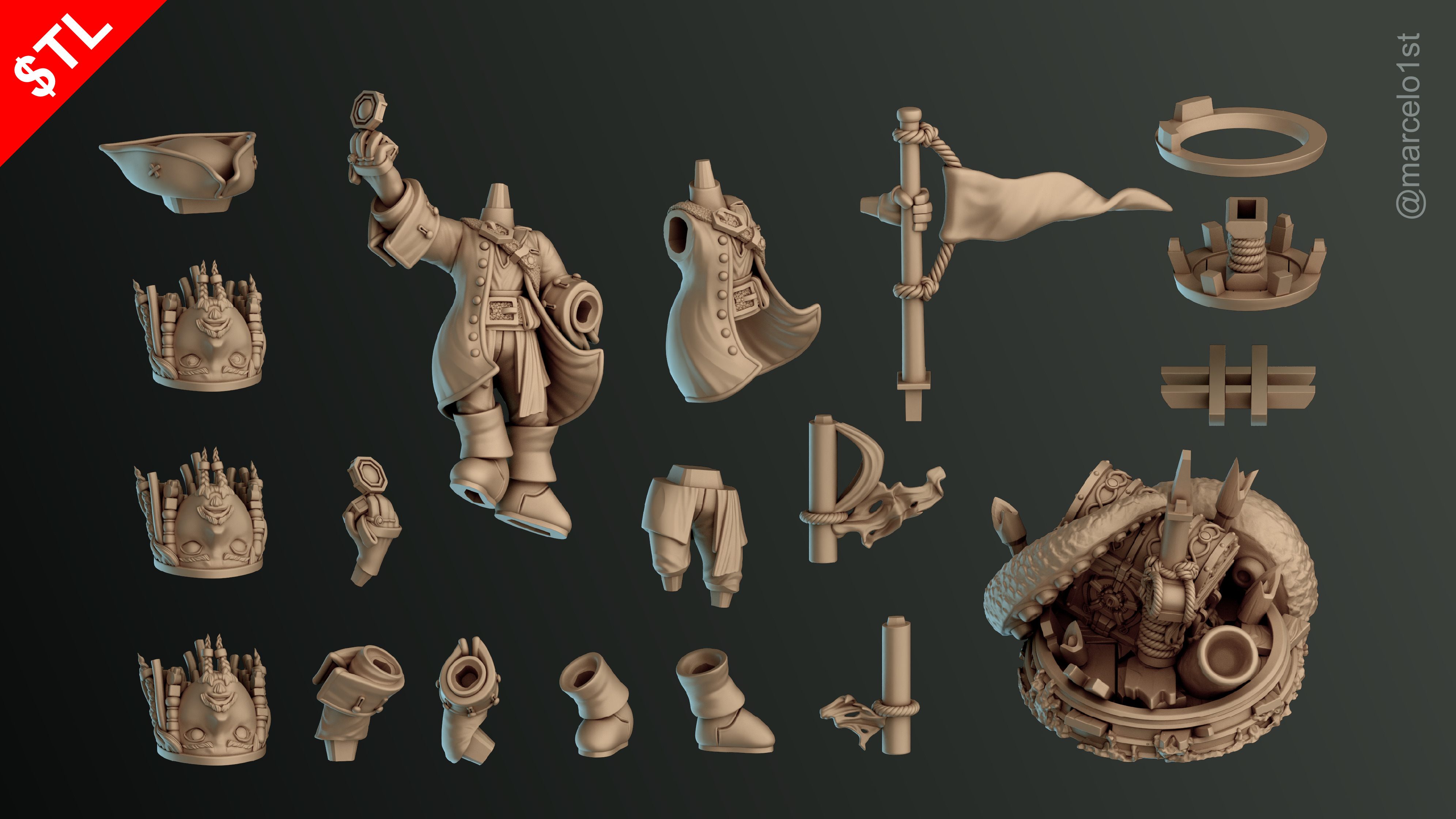SIMPLE - Jack Sparrow 3D Model for Printing - Detailed Sculpt 3D print model_1