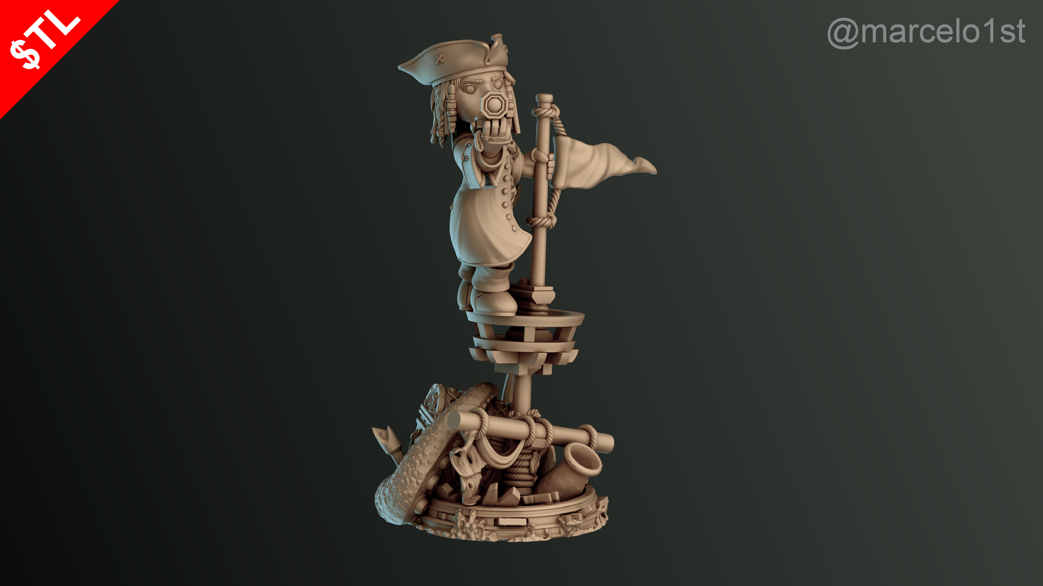 SIMPLE - Jack Sparrow 3D Model for Printing - Detailed Sculpt 3D print model_34