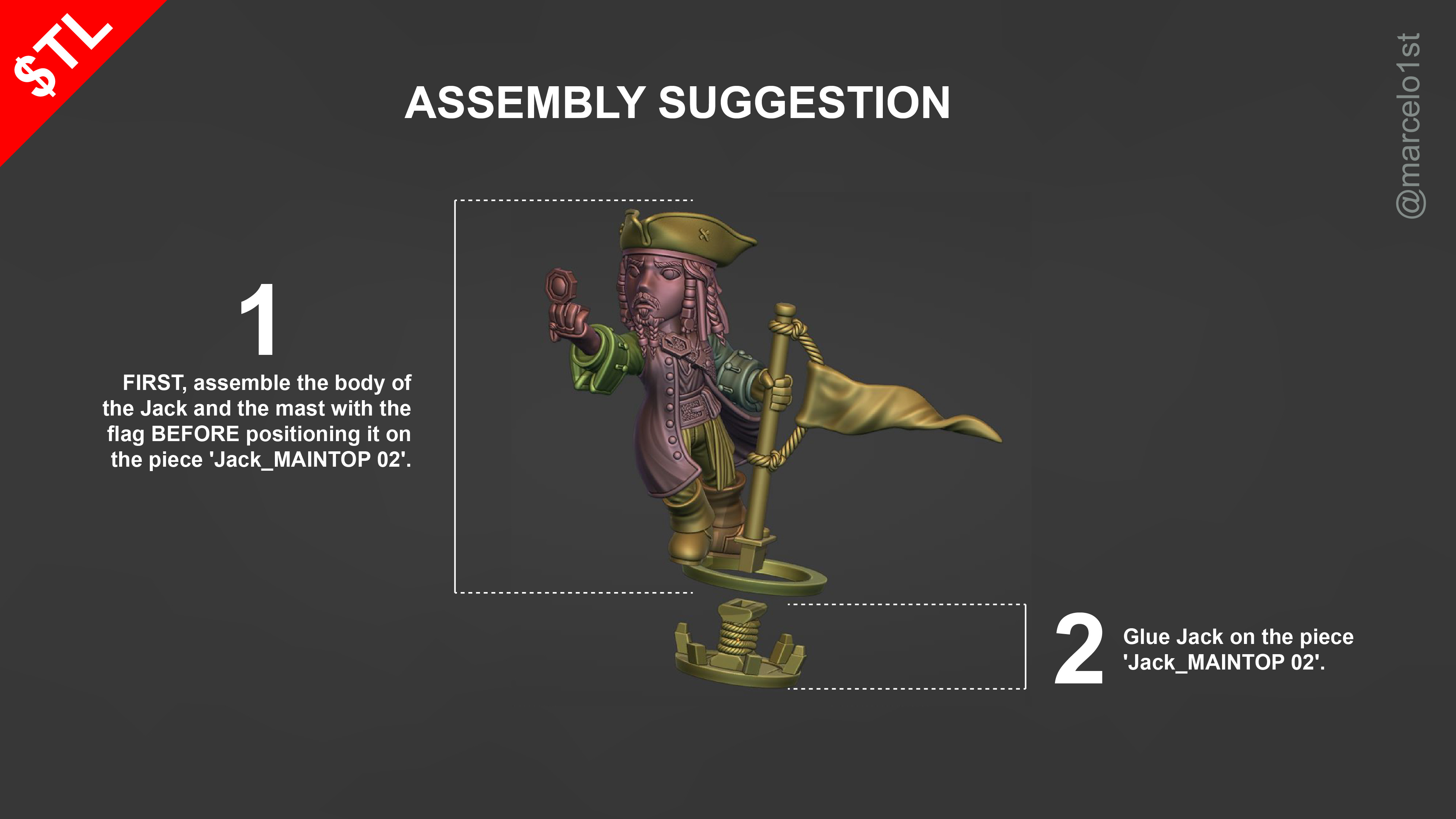 SIMPLE - Jack Sparrow 3D Model for Printing - Detailed Sculpt 3D print model_2