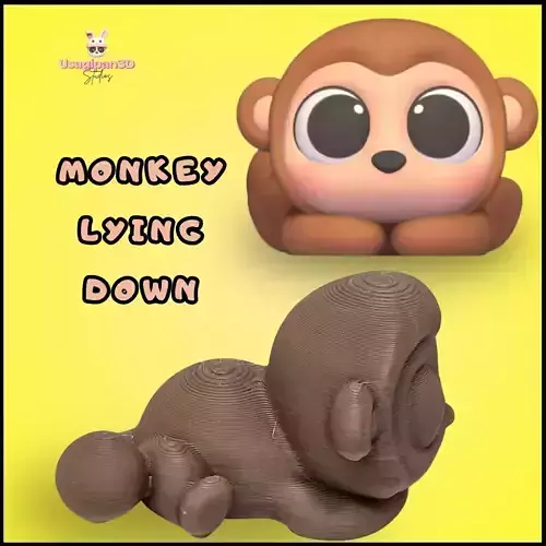 Monkey Lying Down 3D print model