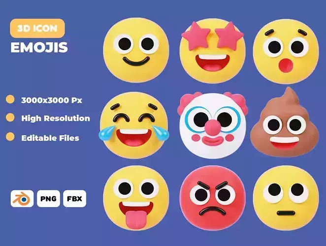 Emojis 3D Icon Pack