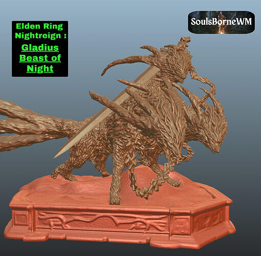 Elden Ring Nightreign Gladius Beast of Night Tricephalos 3D print model