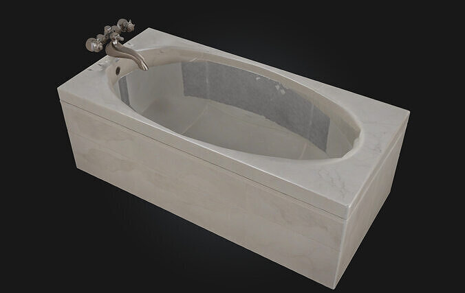 Marble Bathtub Luxurious Freestanding 3D model