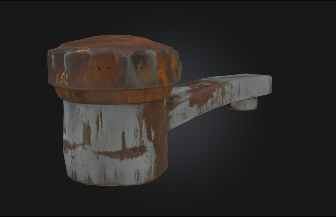 Rusty Faucet Weathered Water  3D model_2