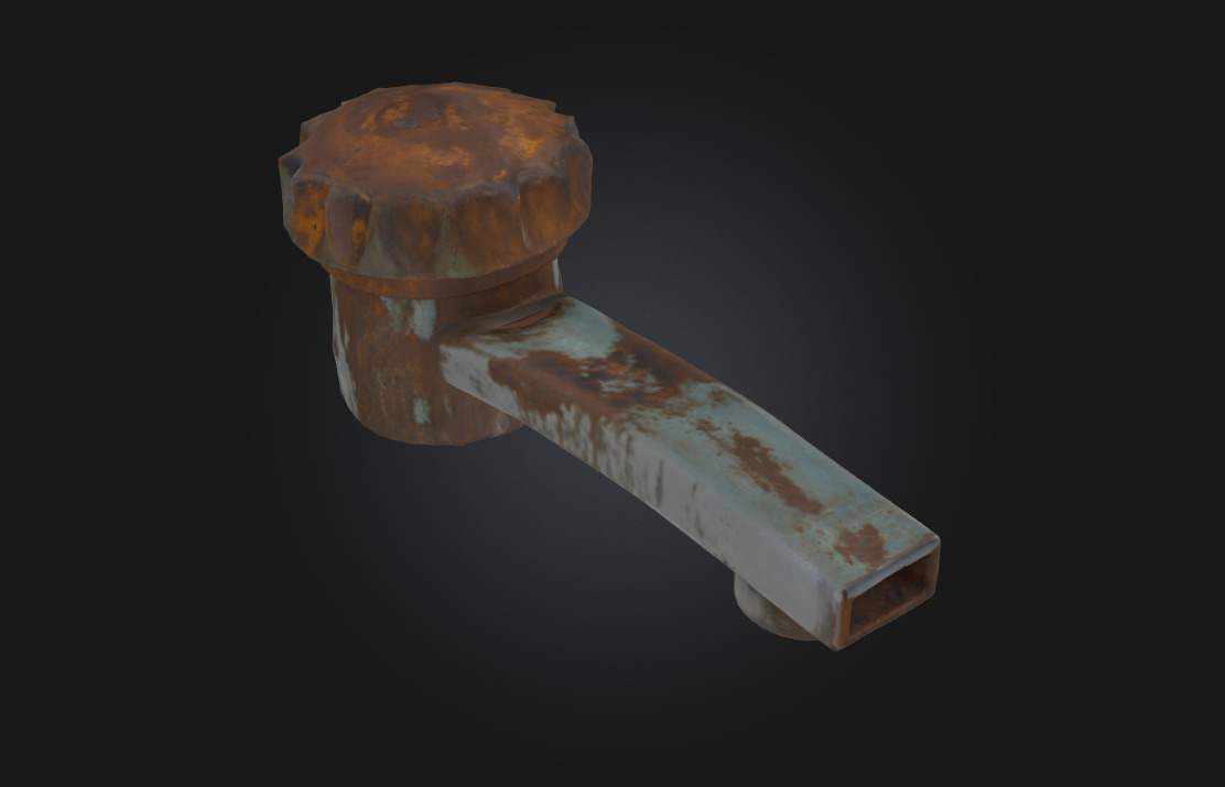 Rusty Faucet Weathered Water  3D model_5