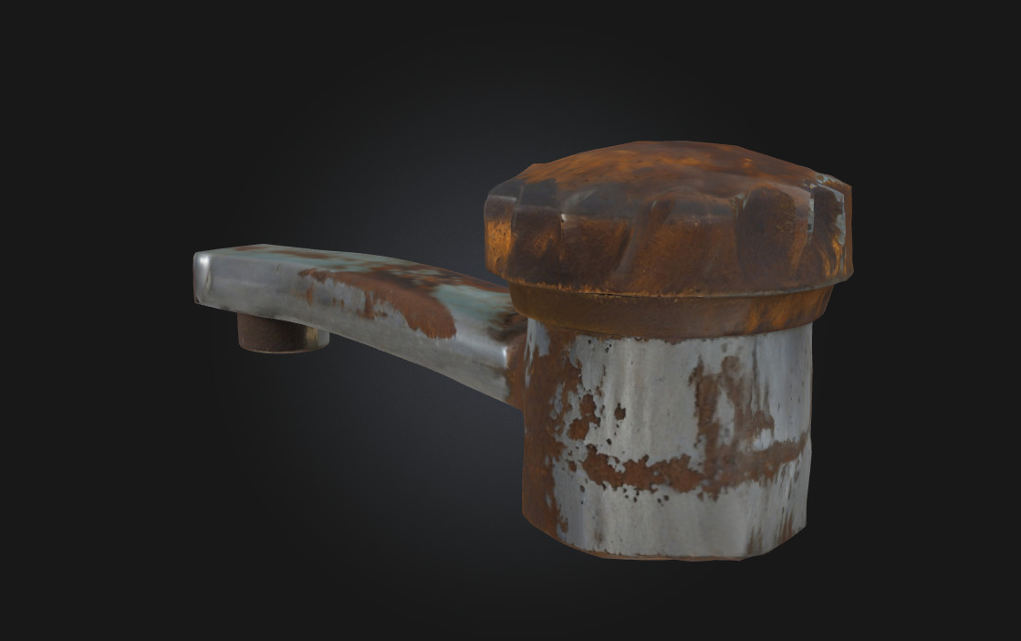 Rusty Faucet Weathered Water  3D model_3