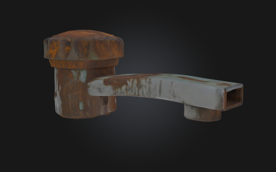 Rusty Faucet Weathered Water  3D model_1