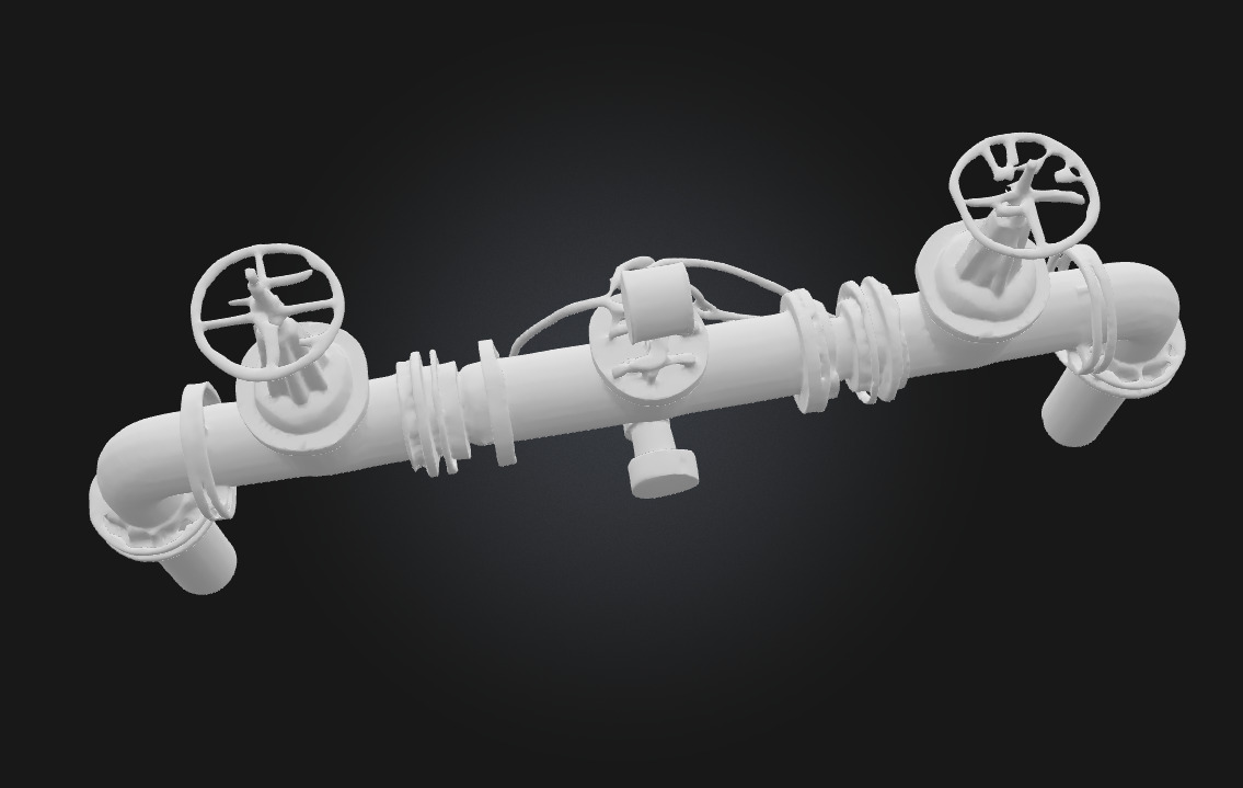 Steampunk Valve Assembly Ornate Mechanical 3D model_8