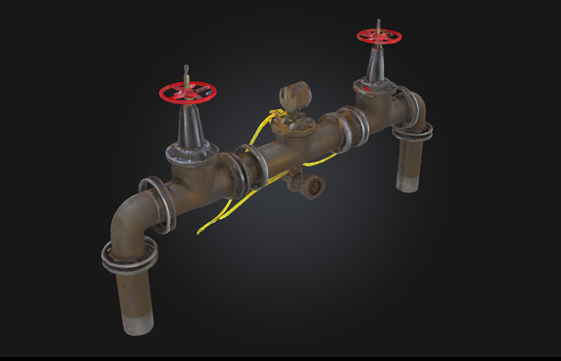 Steampunk Valve Assembly Ornate Mechanical 3D model_2