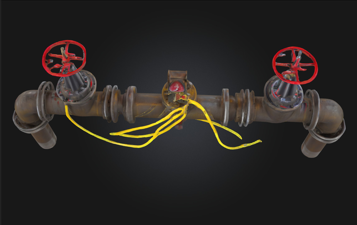 Steampunk Valve Assembly Ornate Mechanical 3D model_4