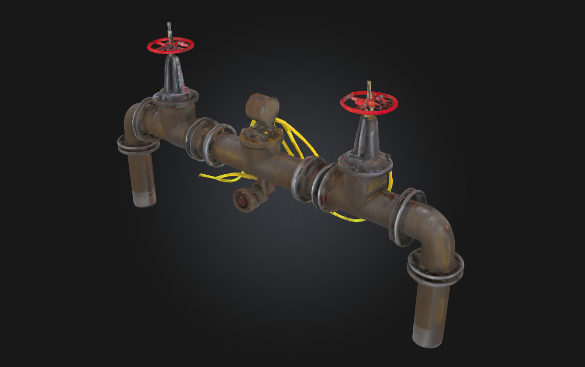 Steampunk Valve Assembly Ornate Mechanical 3D model_3