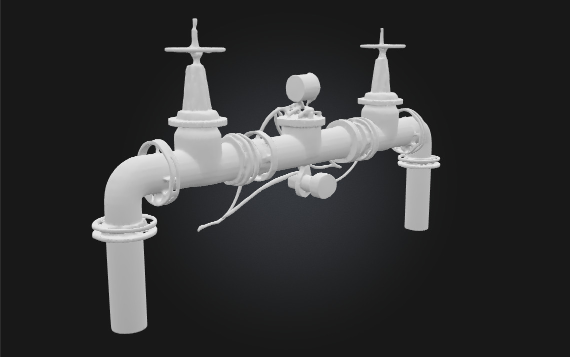 Steampunk Valve Assembly Ornate Mechanical 3D model_7