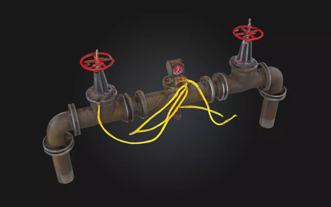 Steampunk Valve Assembly Ornate Mechanical 3D model_0