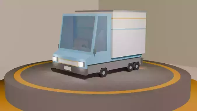 Stylized Low Poly Truck Game Ready