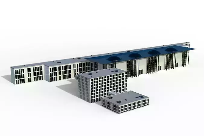 Skyport One International Airport Low-poly 3D model