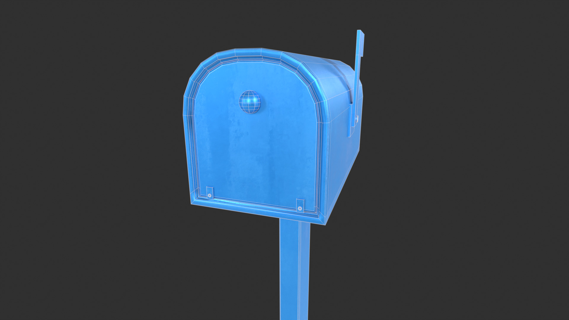 Mailbox Low-poly 3D model_9