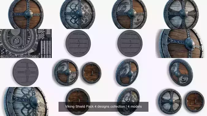 Viking Shield Pack 4 designs collection 