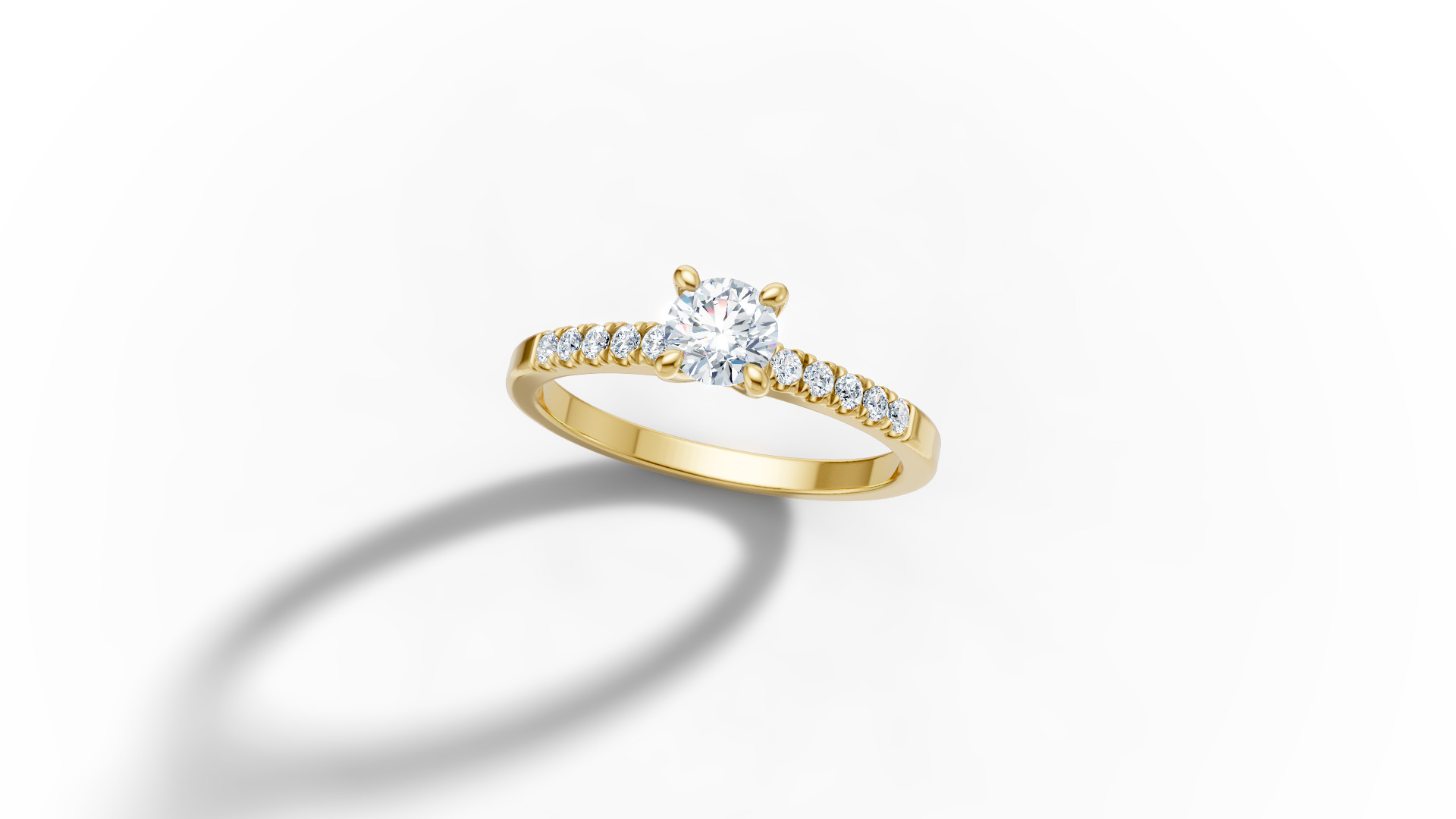 Solitaire Engagement Ring with 35 pointer gem 4claw setting  3D print model_19