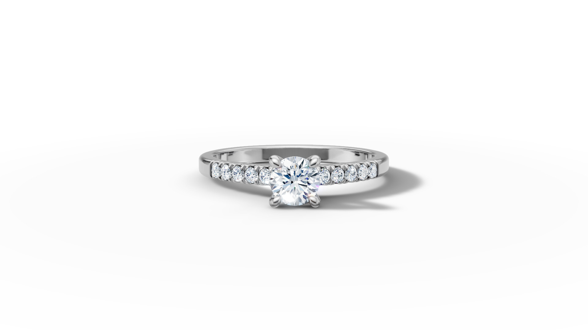 Solitaire Engagement Ring with 35 pointer gem 4claw setting  3D print model_25