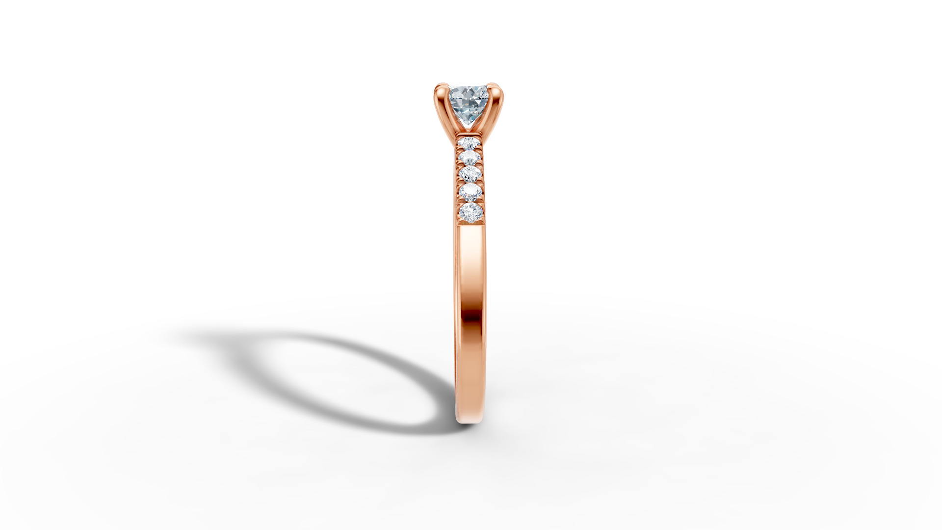 Solitaire Engagement Ring with 35 pointer gem 4claw setting  3D print model_12
