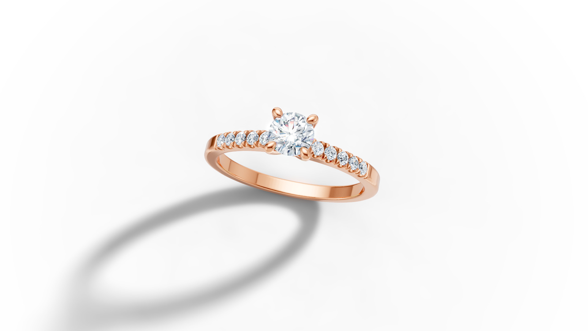 Solitaire Engagement Ring with 35 pointer gem 4claw setting  3D print model_18