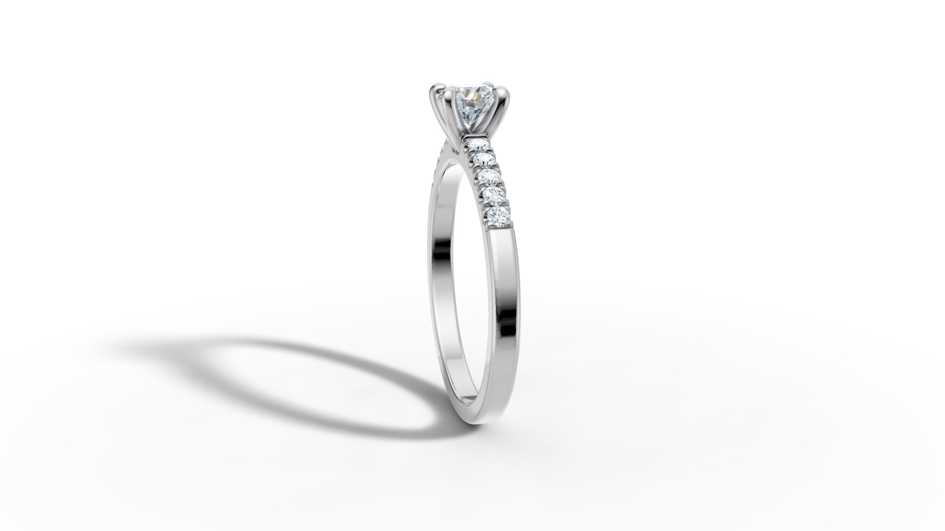 Solitaire Engagement Ring with 35 pointer gem 4claw setting  3D print model_6