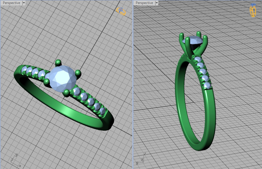 Solitaire Engagement Ring with 35 pointer gem 4claw setting  3D print model_39