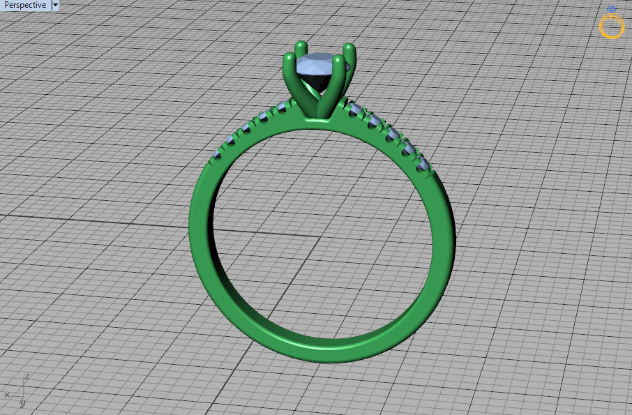 Solitaire Engagement Ring with 35 pointer gem 4claw setting  3D print model_40