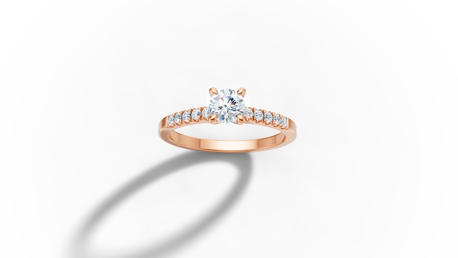 Solitaire Engagement Ring with 35 pointer gem 4claw setting  3D print model_28