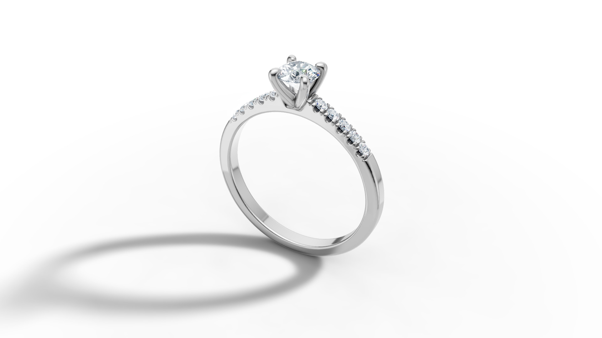 Solitaire Engagement Ring with 35 pointer gem 4claw setting  3D print model_23