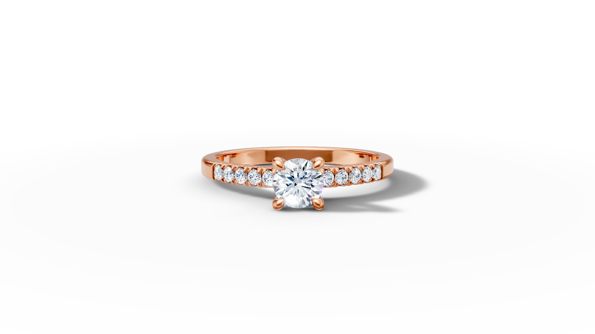 Solitaire Engagement Ring with 35 pointer gem 4claw setting  3D print model_27