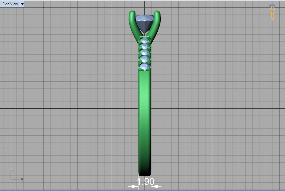 Solitaire Engagement Ring with 35 pointer gem 4claw setting  3D print model_41