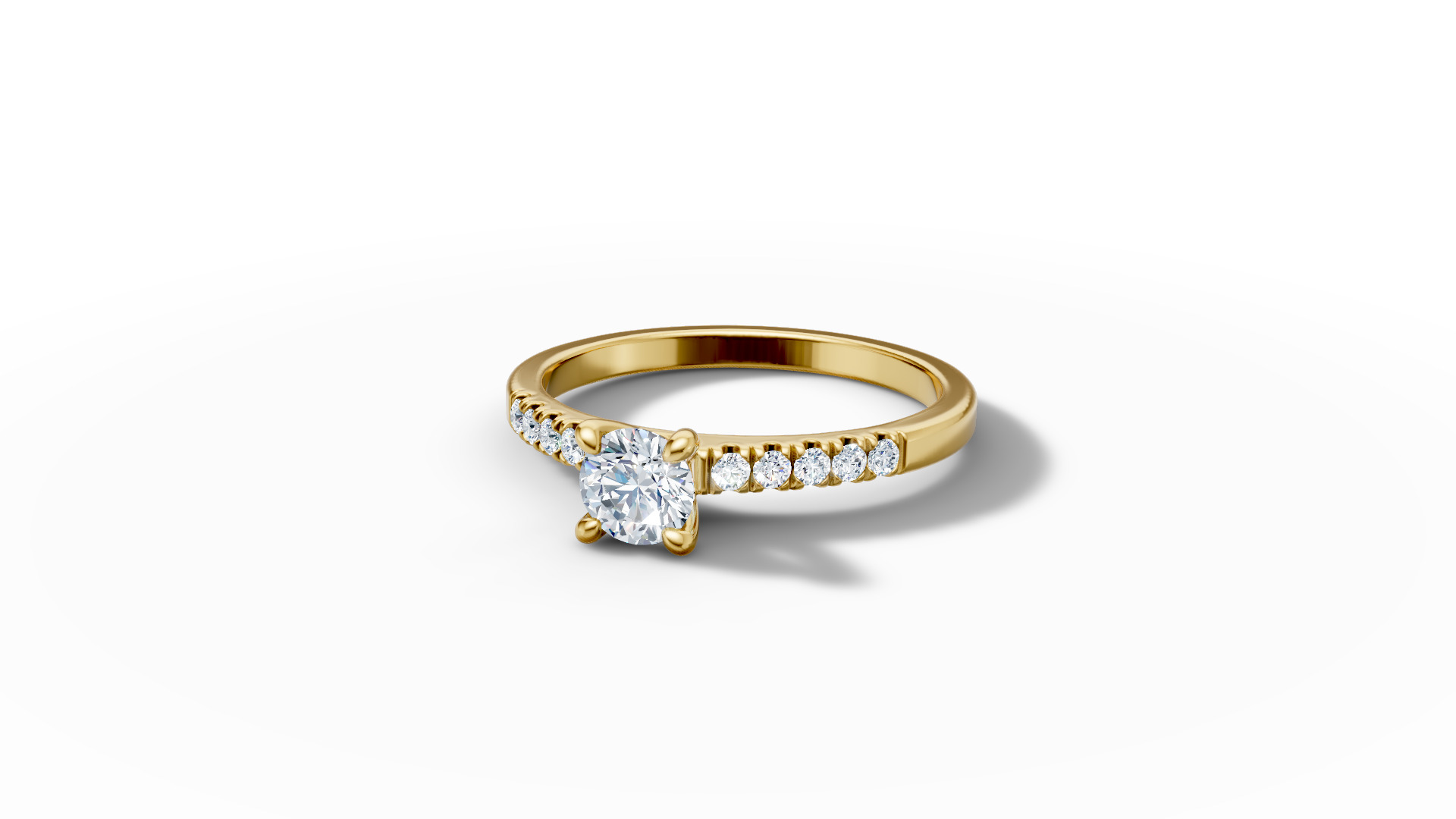 Solitaire Engagement Ring with 35 pointer gem 4claw setting  3D print model_34