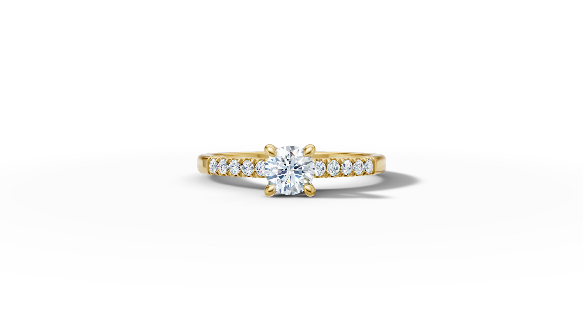 Solitaire Engagement Ring with 35 pointer gem 4claw setting  3D print model_2